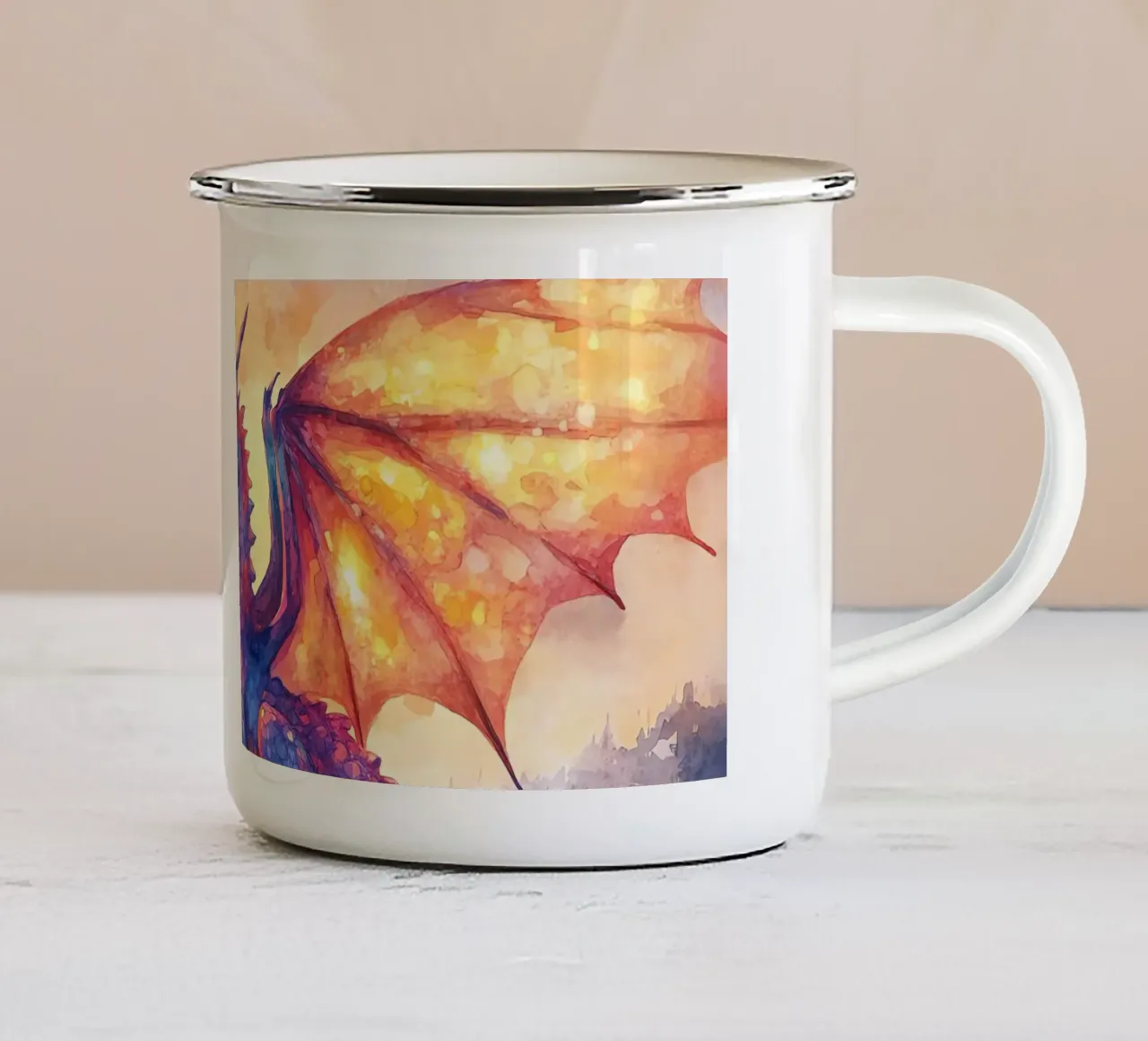 L'anima del drago tazza in smalto da Théïa's Fantasia World