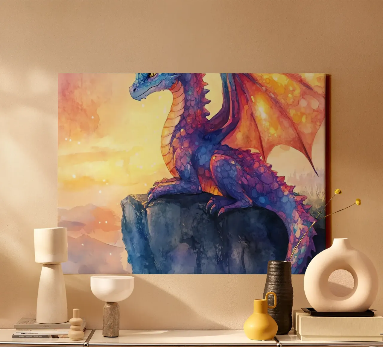 L'anima del drago tela con Cornice a cassetta da Théïa's Fantasia World