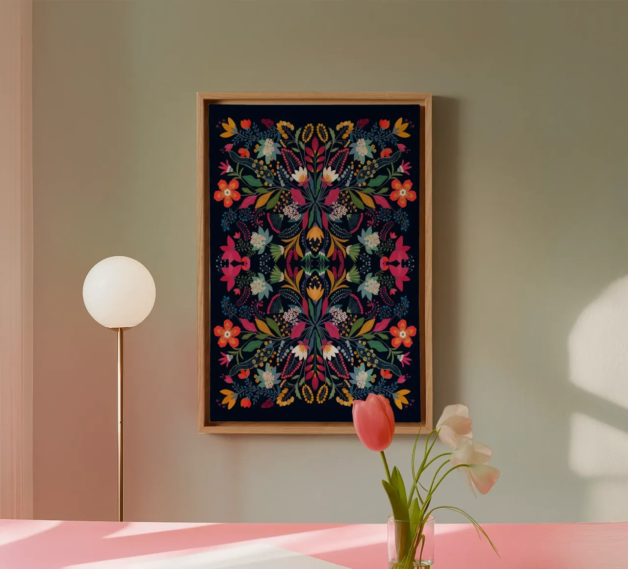 Katten & Dotz - Fridas Tuin 02 canvas met Baklijst van The Artcircle