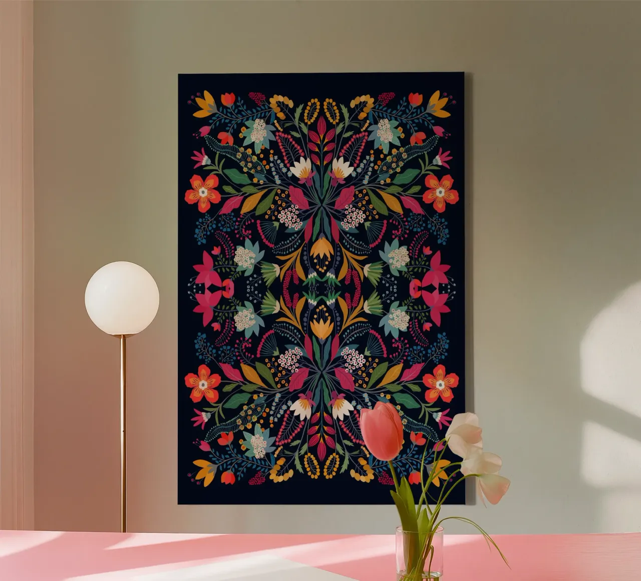 Katten & Dotz - Fridas Tuin 02 canvas met Baklijst van The Artcircle