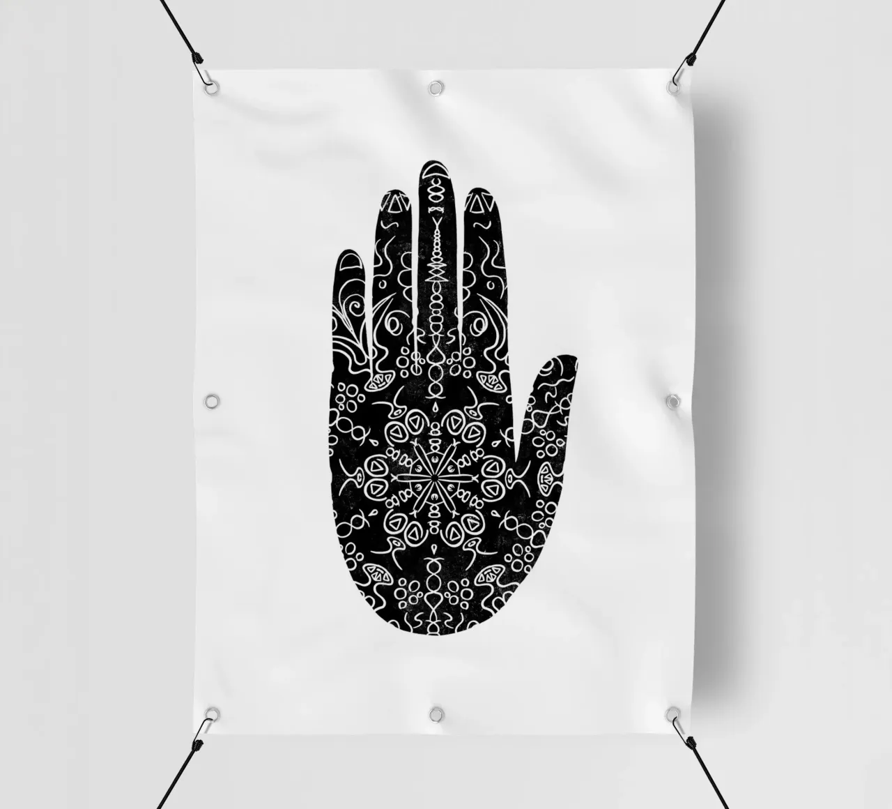 Gatti e puntini - Mano Hamsa telo in pvc da The Artcircle