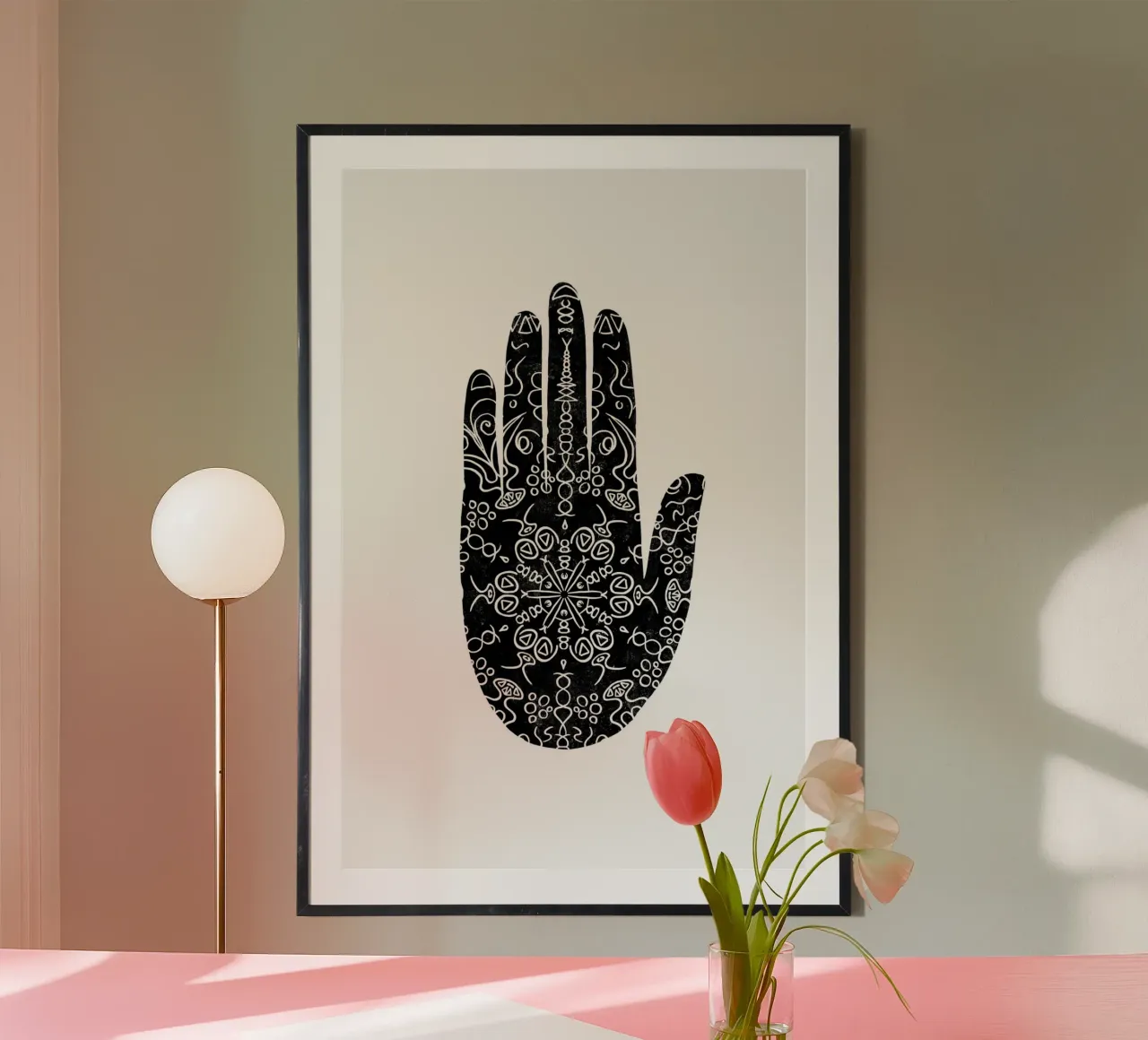Gatti e puntini - Mano Hamsa carta hahnemühle da The Artcircle