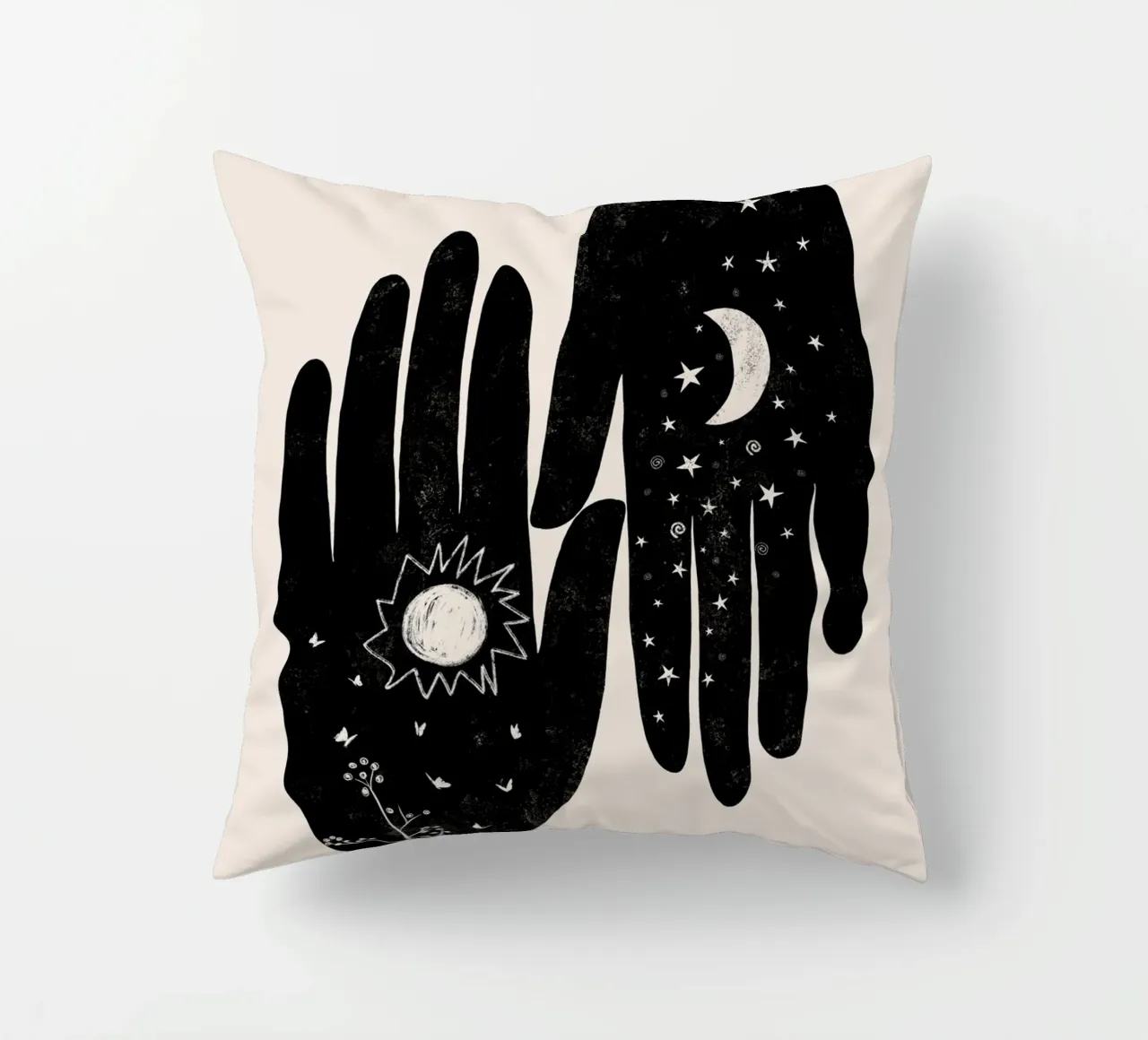 Cats & Dotz - Coppia Hamsa Nero cuscino da The Artcircle
