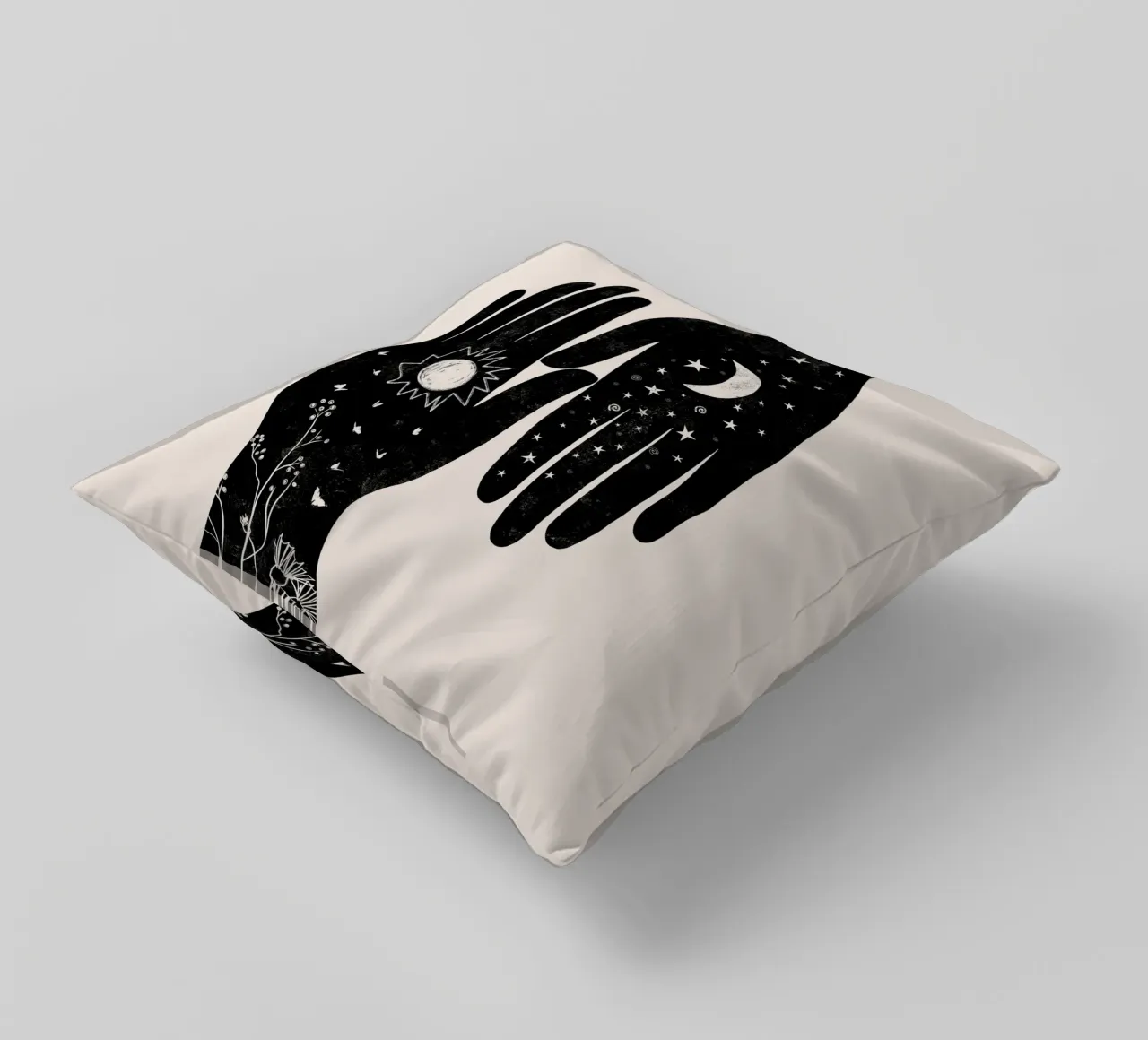 Cats & Dotz - Coppia Hamsa Nero cuscino da The Artcircle