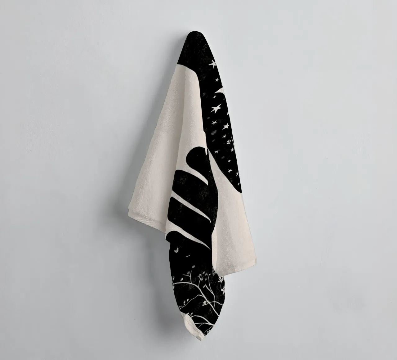 Cats & Dotz - Coppia Hamsa Nero asciugamano da bagno da The Artcircle