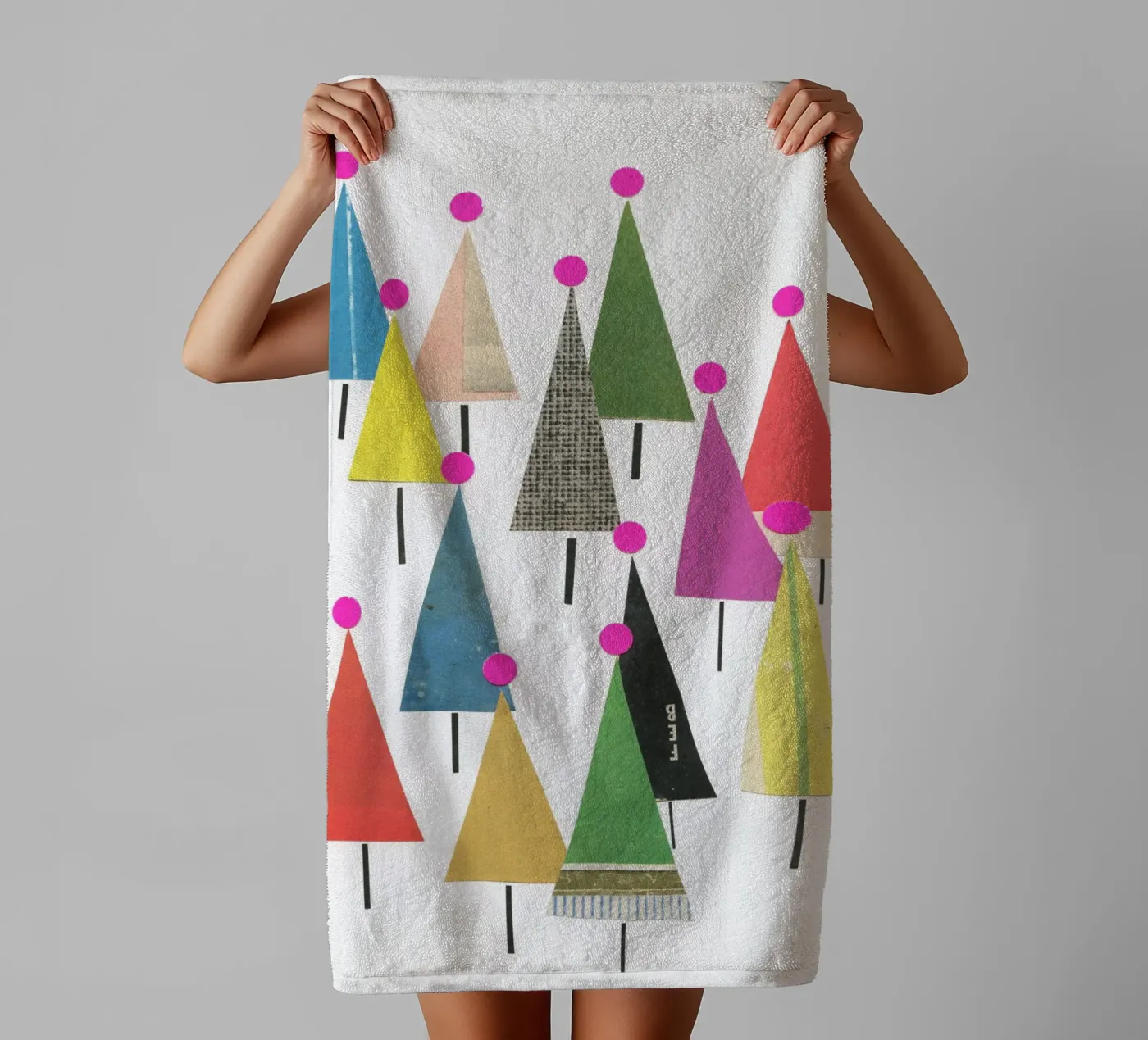 Winterbos badhanddoek van Cassia Beck Collage