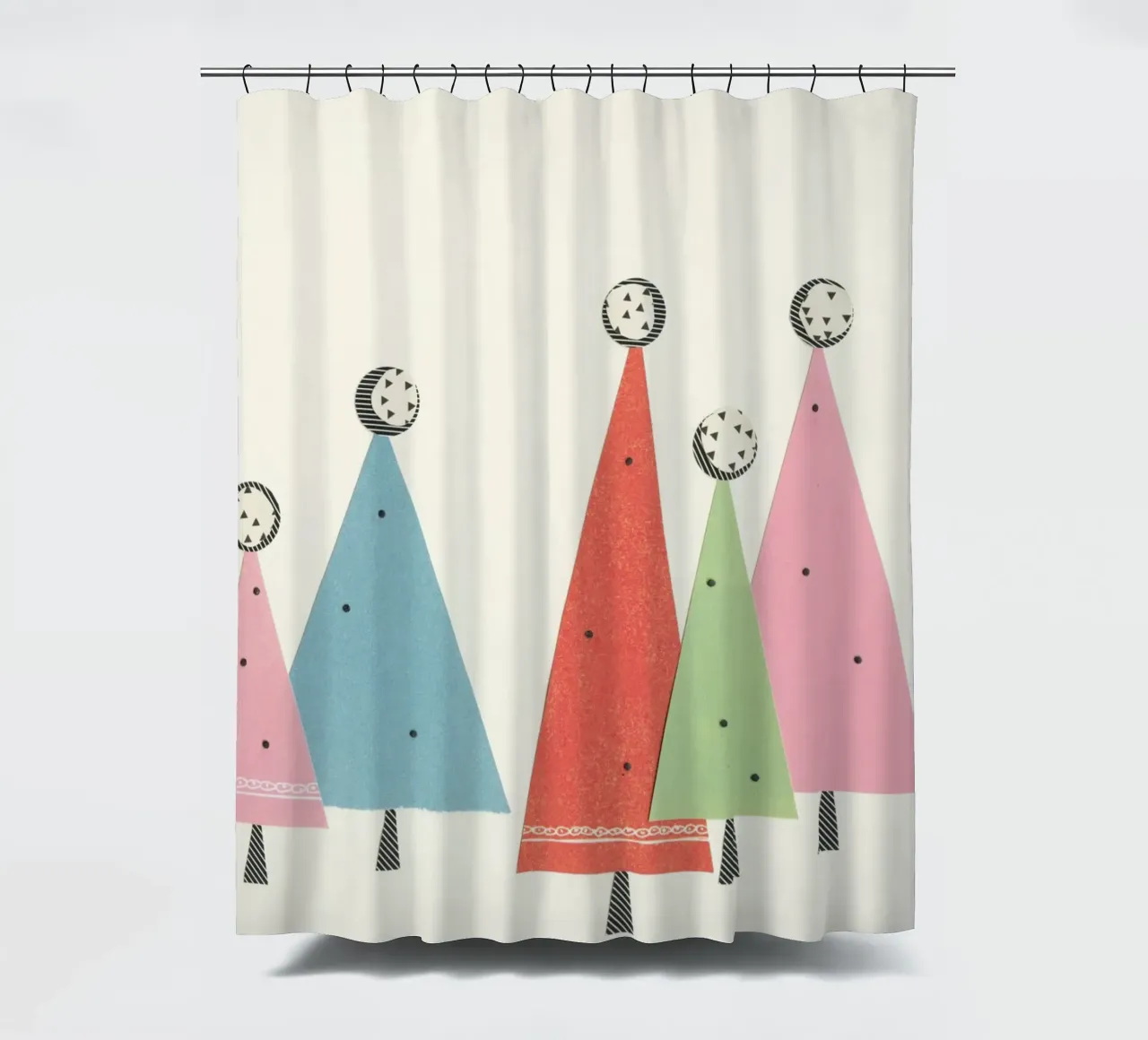 Christmas Trees shower curtain by Cassia Beck Collage