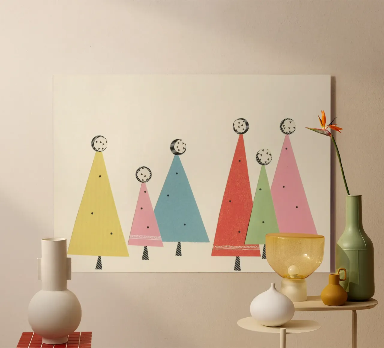 Christmas Trees acrylic glass by Cassia Beck Collage