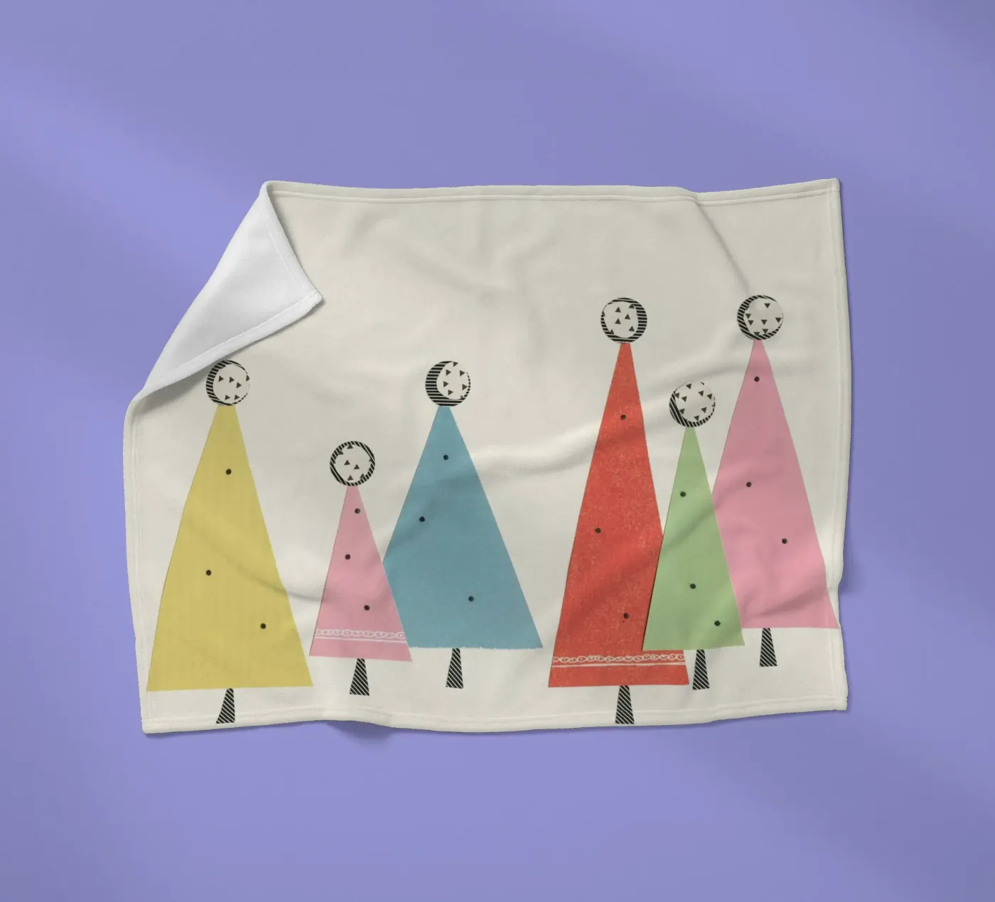 Kerstbomen fleecedeken van Cassia Beck Collage