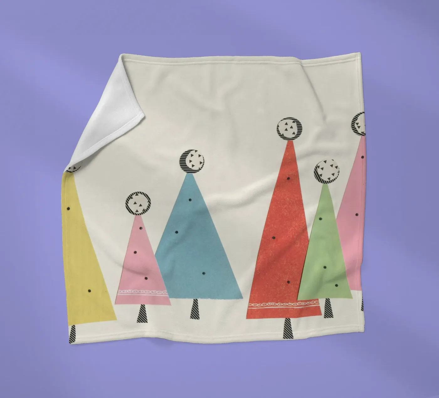 Kerstbomen fleecedeken van Cassia Beck Collage