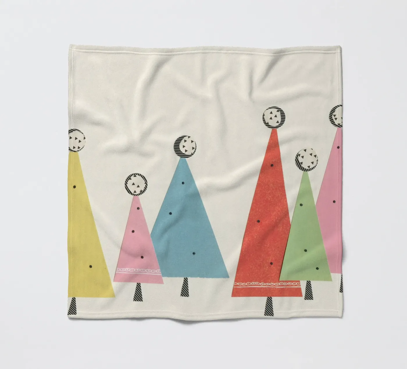 Kerstbomen fleecedeken van Cassia Beck Collage