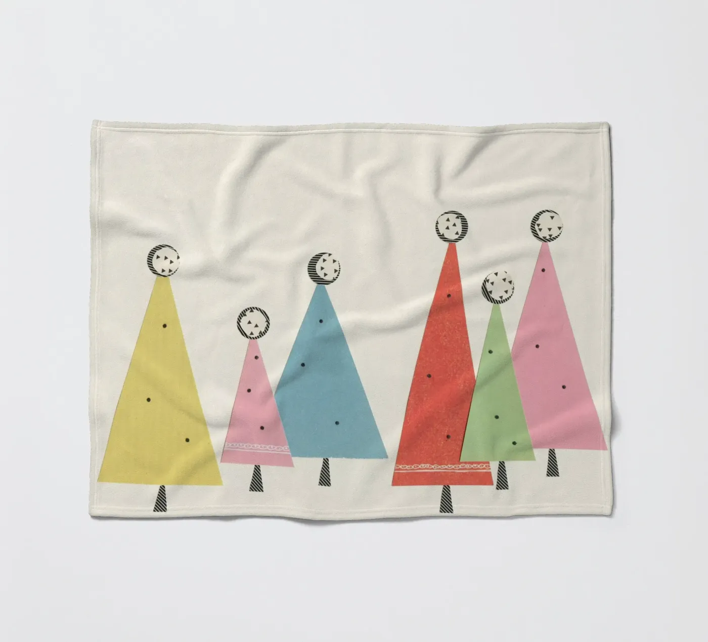 Kerstbomen fleecedeken van Cassia Beck Collage