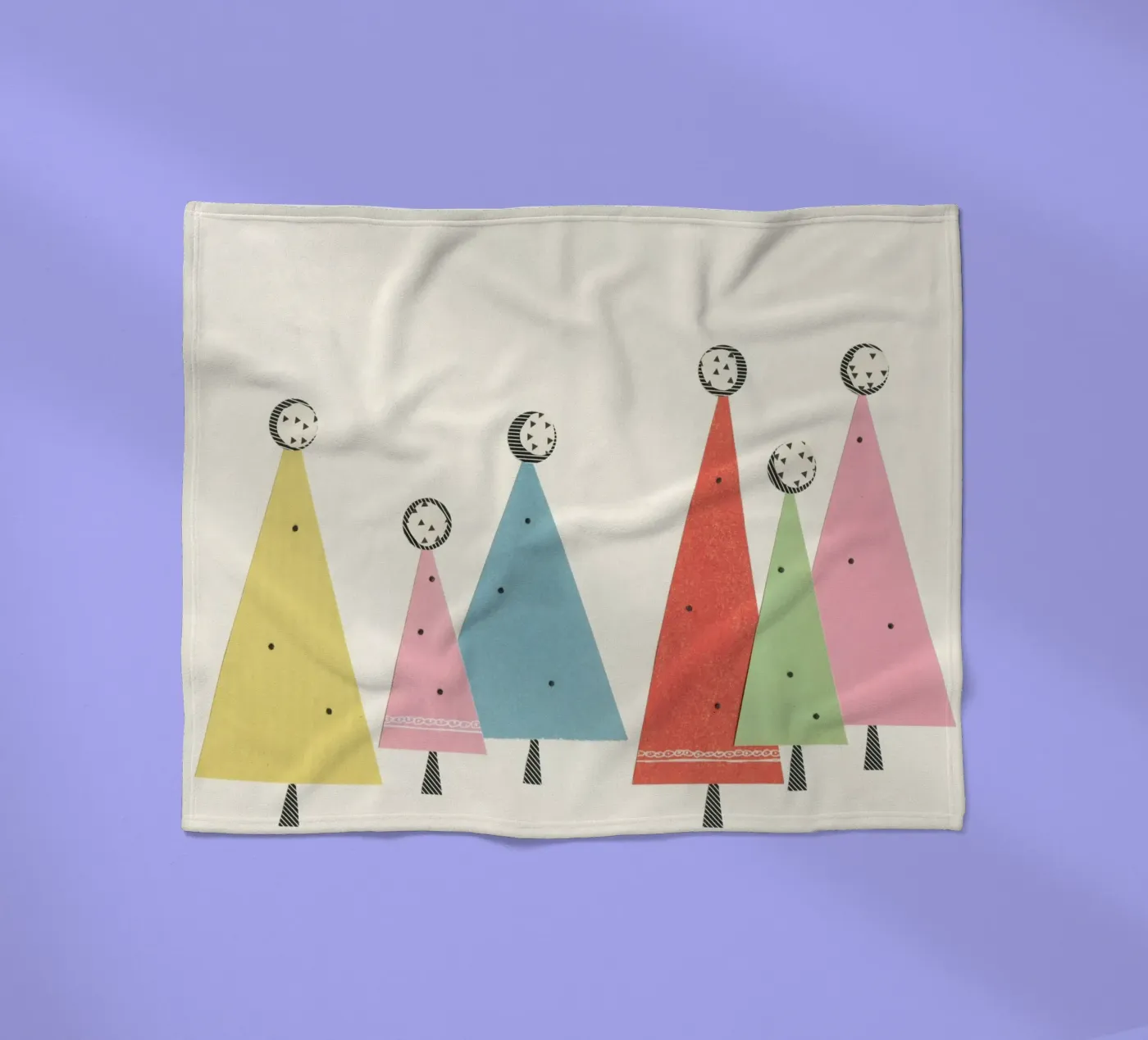 Kerstbomen fleecedeken van Cassia Beck Collage