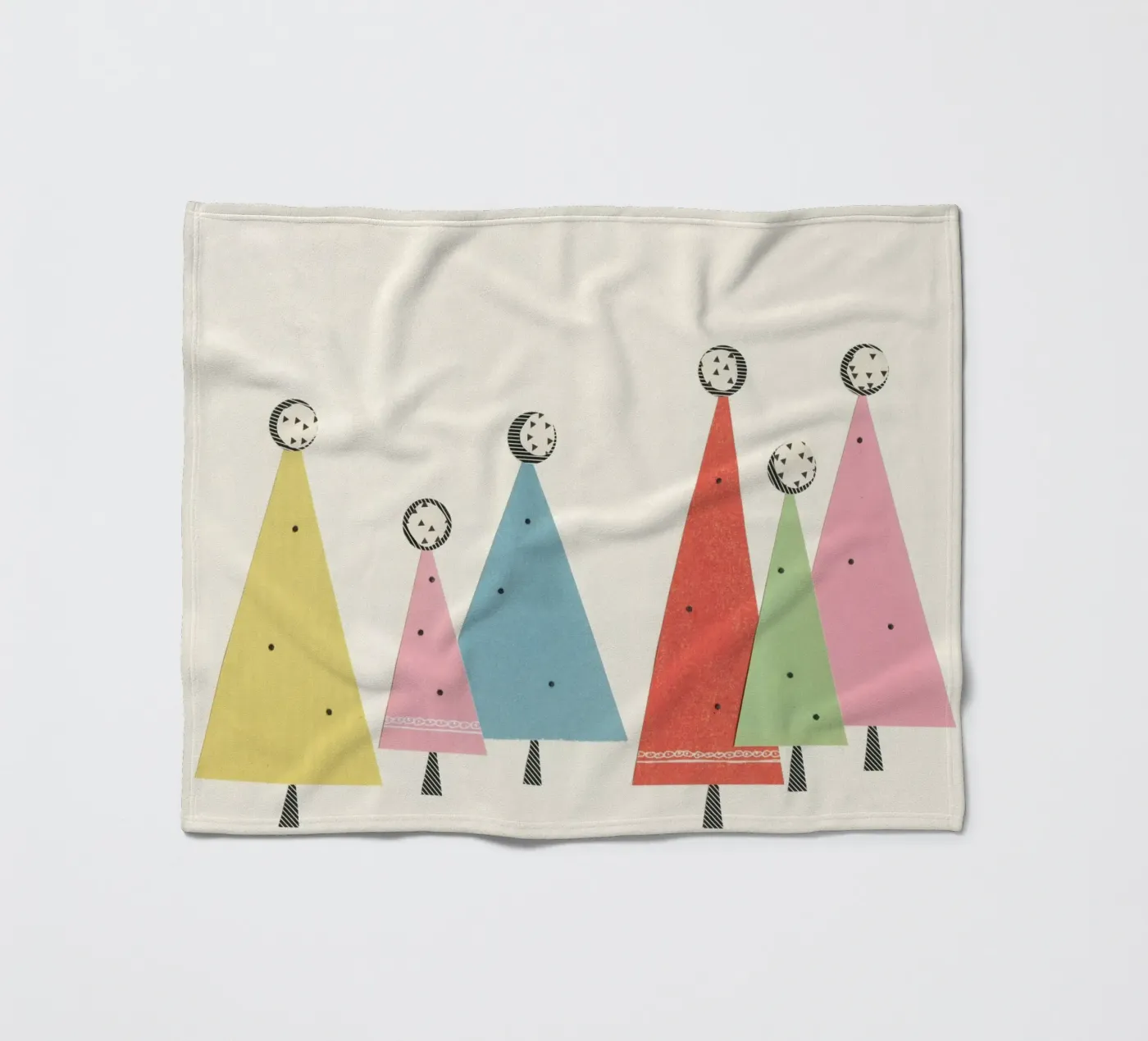 Kerstbomen fleecedeken van Cassia Beck Collage