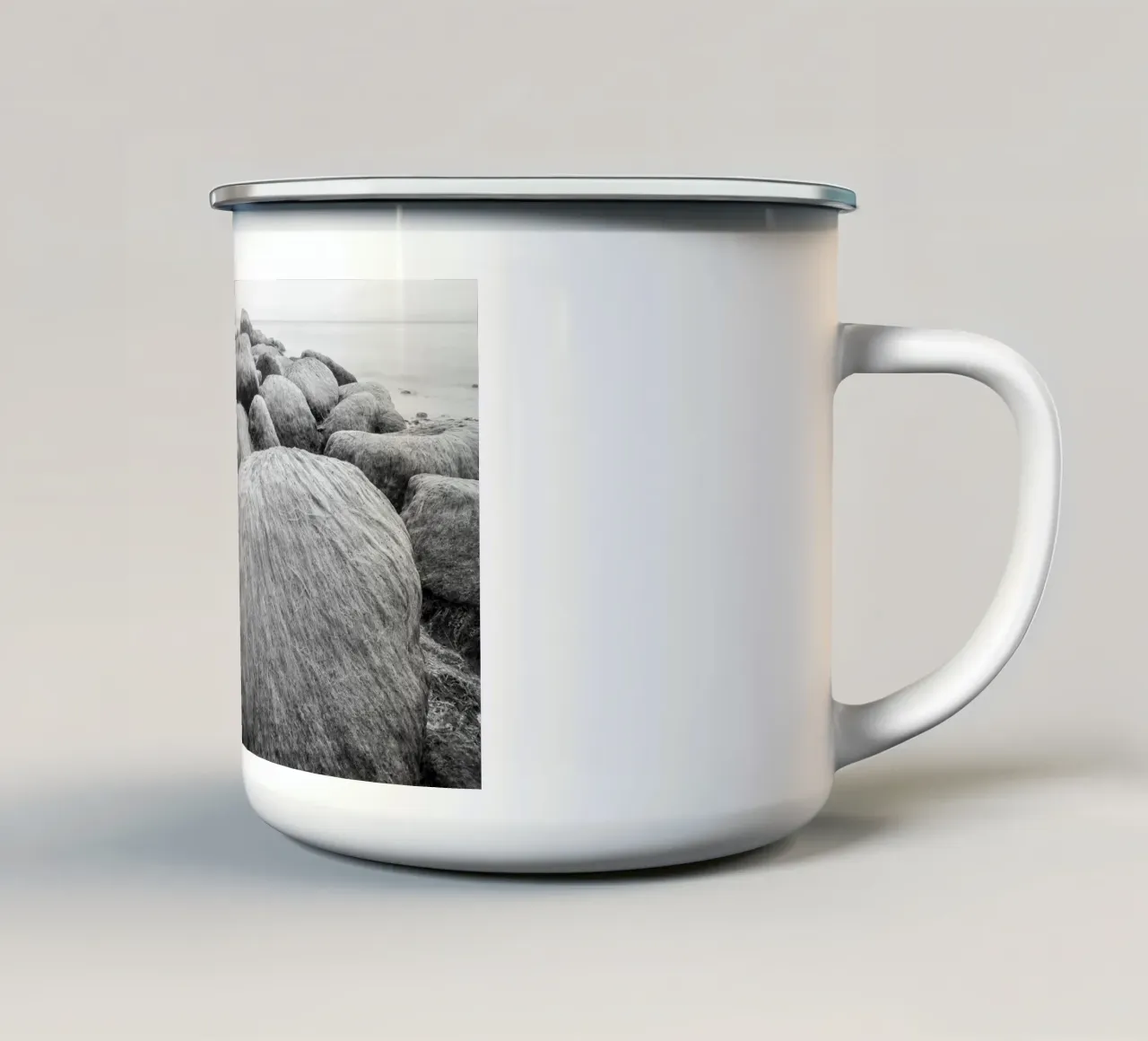 Breakwater enamel mug by Barbara Buderath Fotodesign