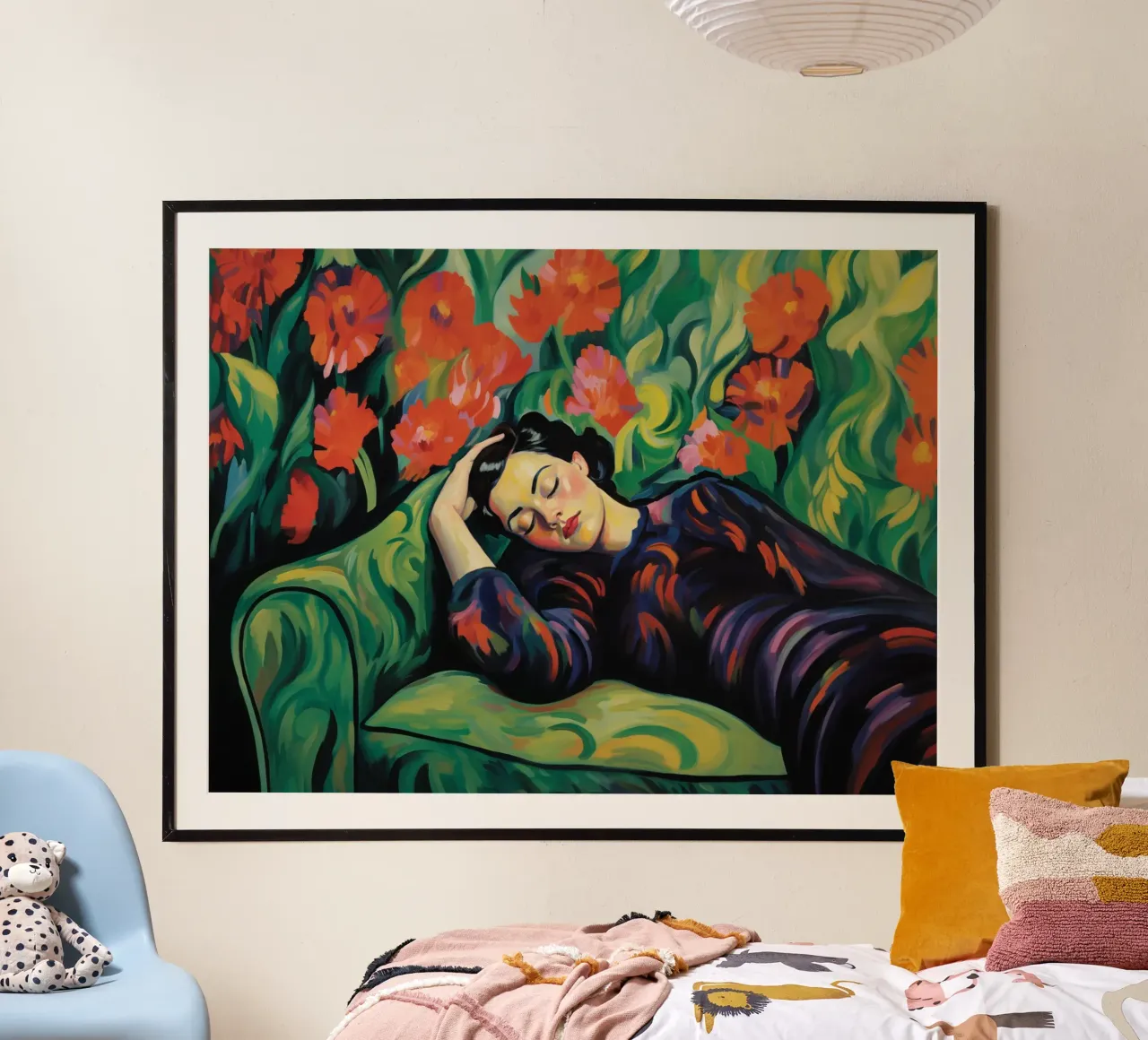 Mujer joven en el jardín de invierno | Fauvist Reverie poster de Autofocus