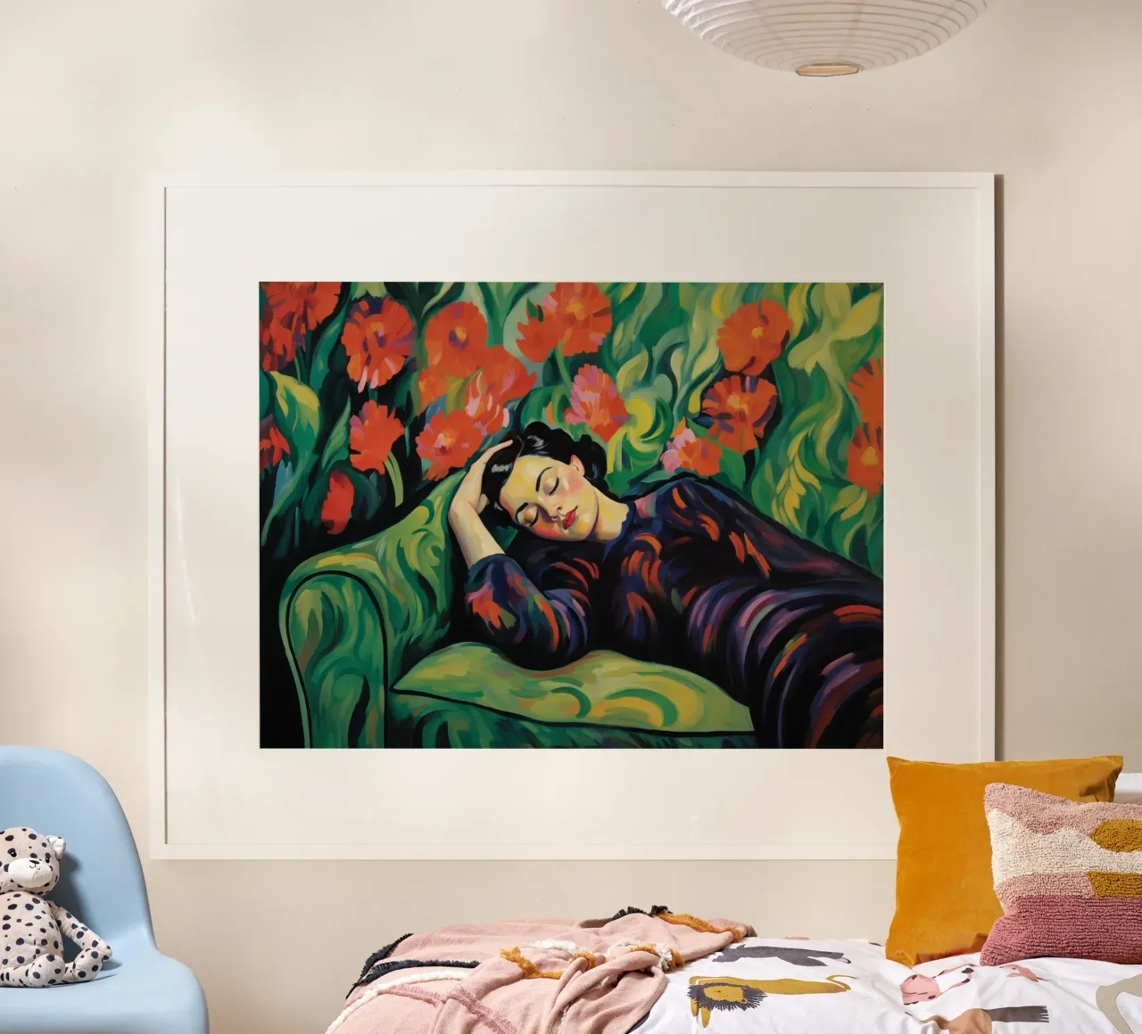 Mujer joven en el jardín de invierno | Fauvist Reverie poster de Autofocus