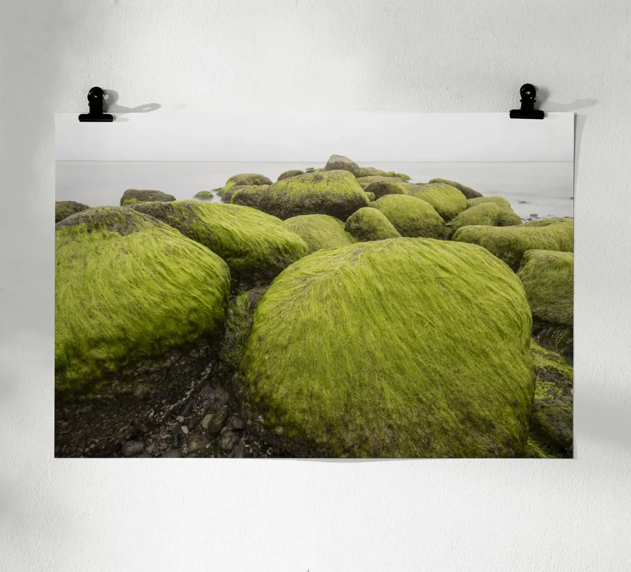 Grüne Wellenbrecher Poster von Barbara Buderath Fotodesign