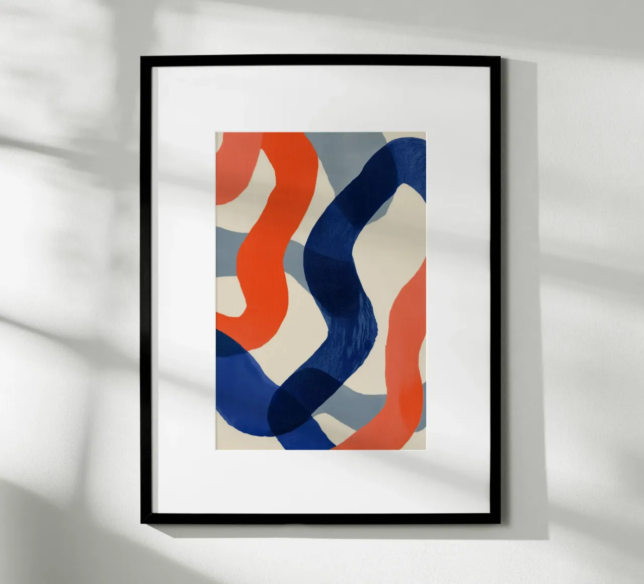 Pennellate a ghirigori poster con telaio in alluminio da Melloi Art Print