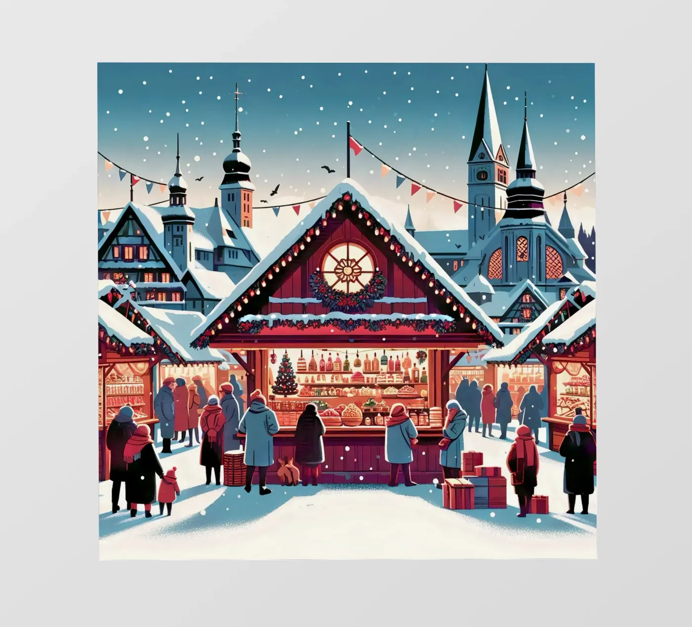 Kerstmarkt fotobehang van Digital Naive