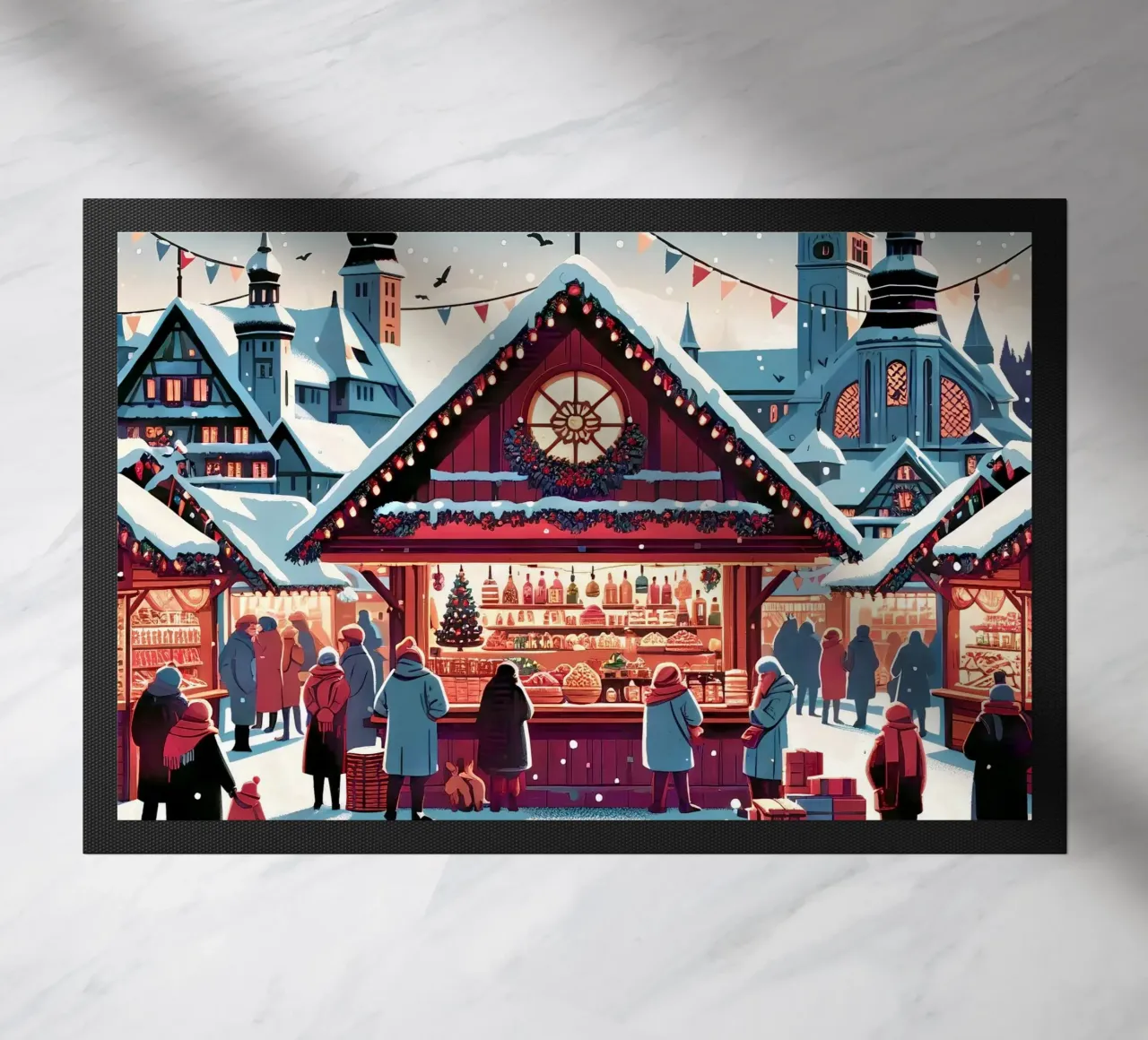 Kerstmarkt deurmat van Digital Naive