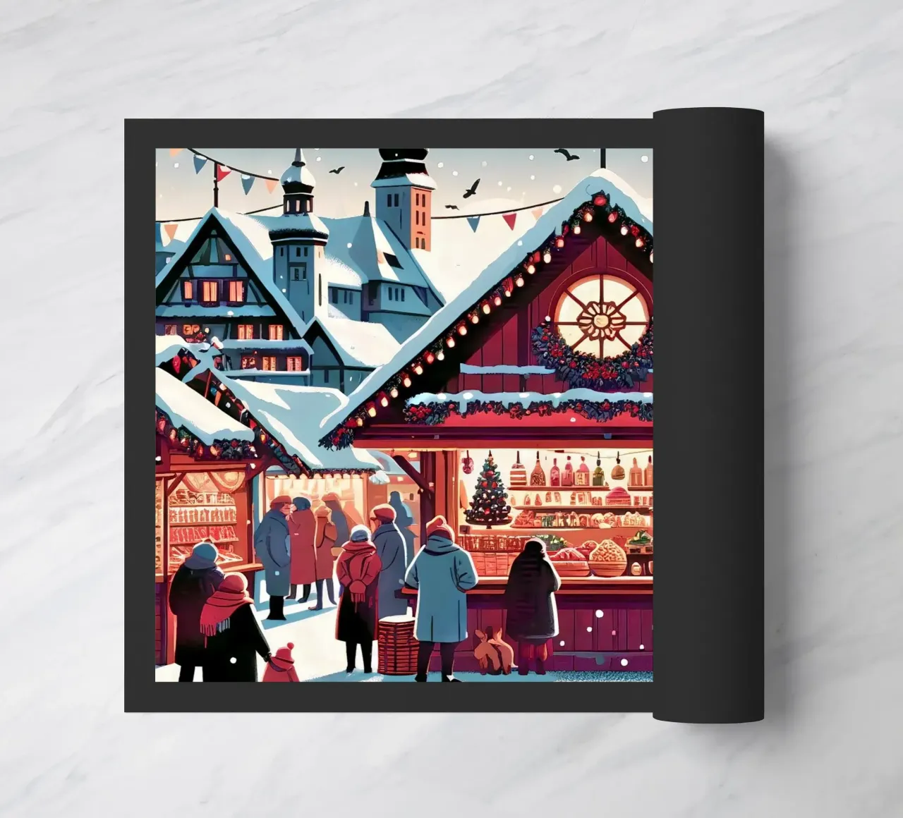 Kerstmarkt deurmat van Digital Naive