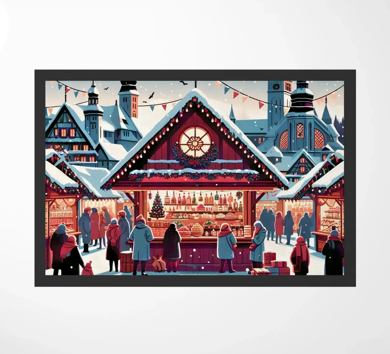 Kerstmarkt deurmat van Digital Naive