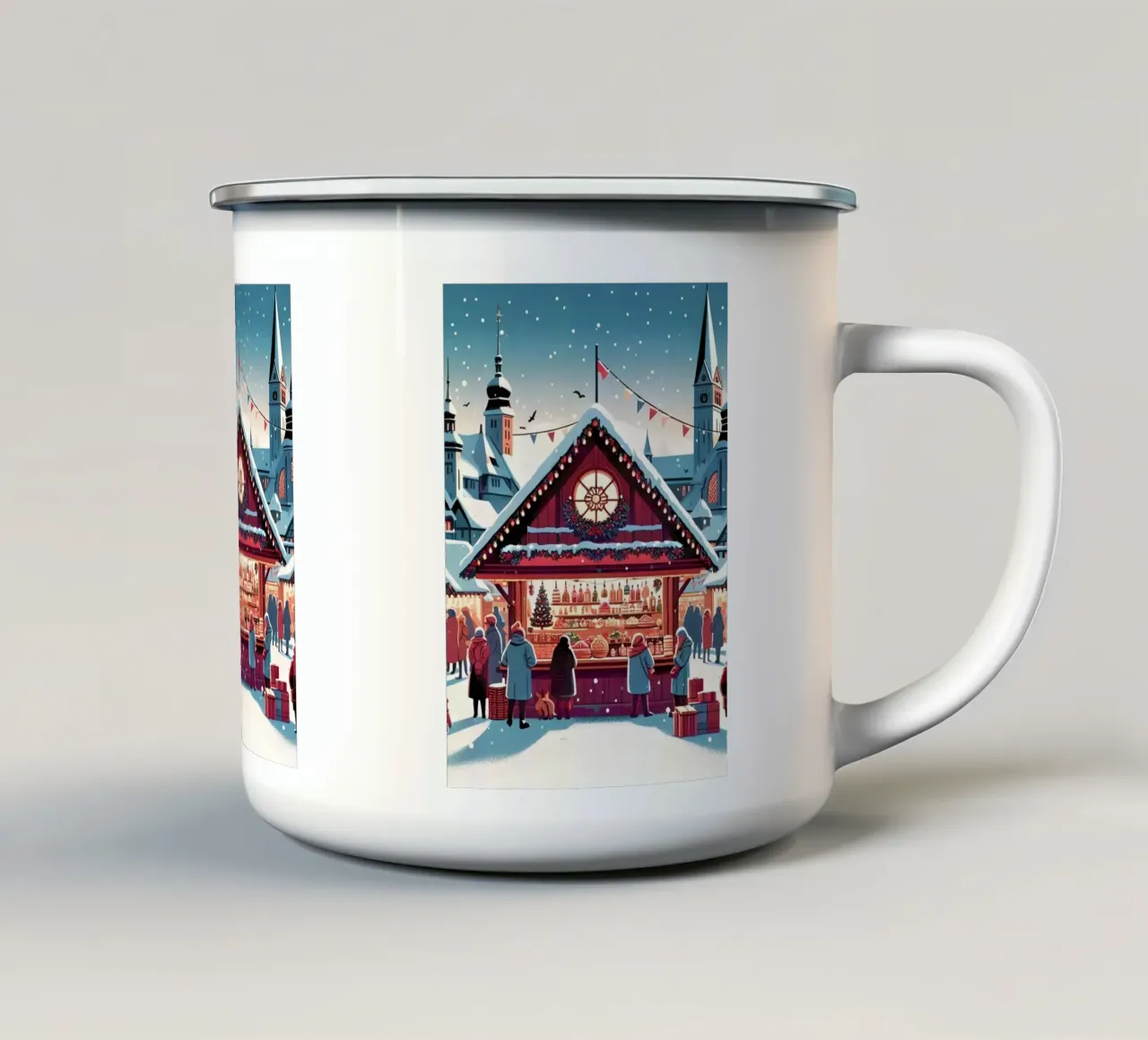Mercatino di Natale tazza in smalto da Digital Naive