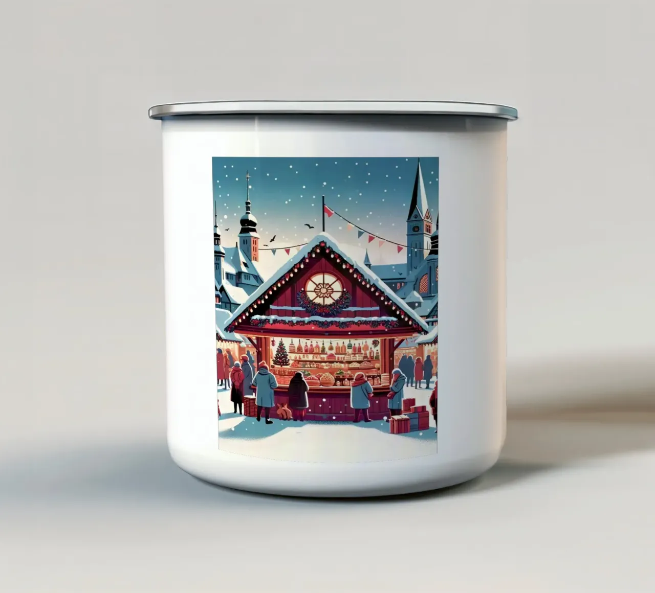 Mercatino di Natale tazza in smalto da Digital Naive