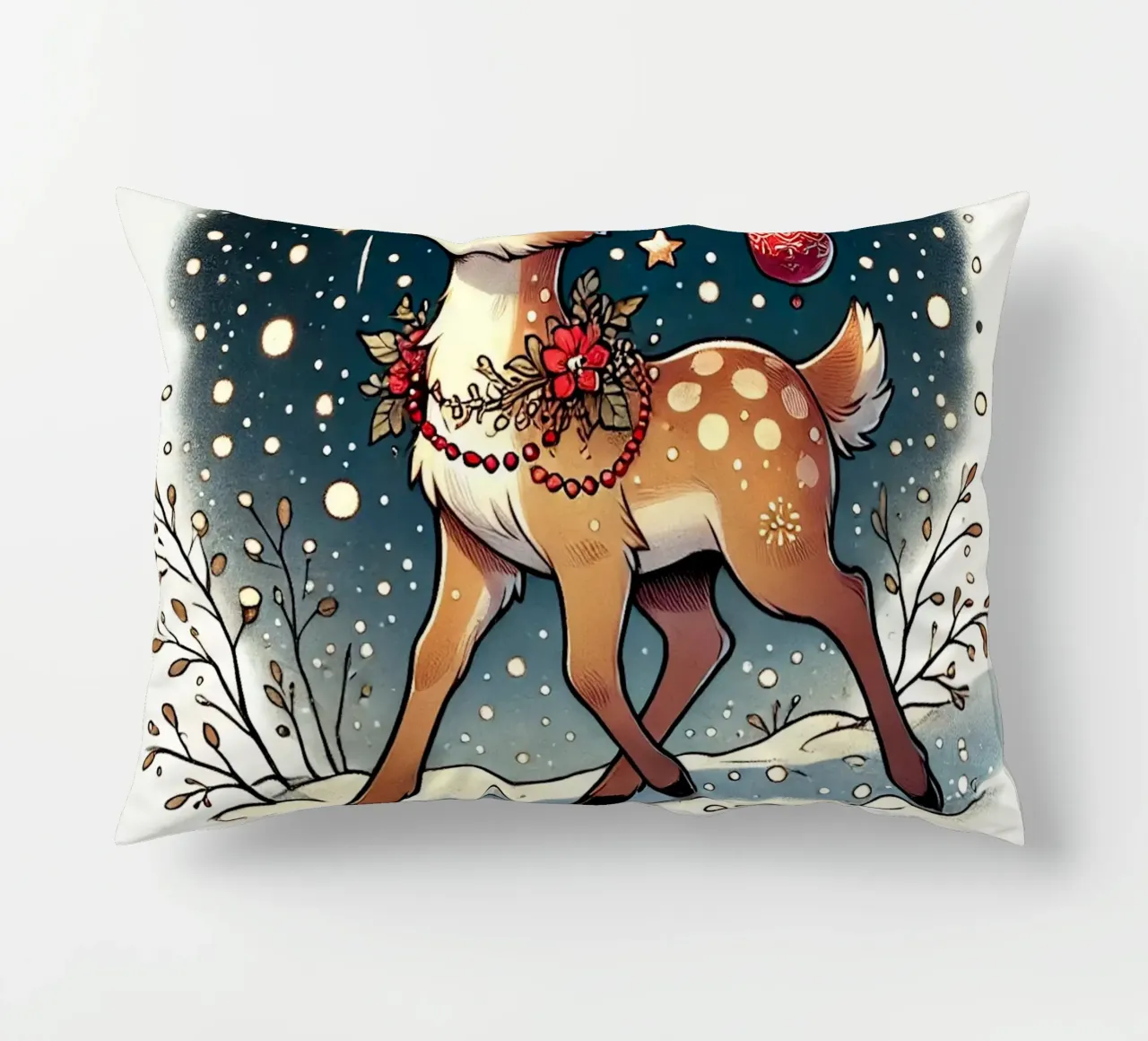 Starry Deer decorative cushion by FluffyToons