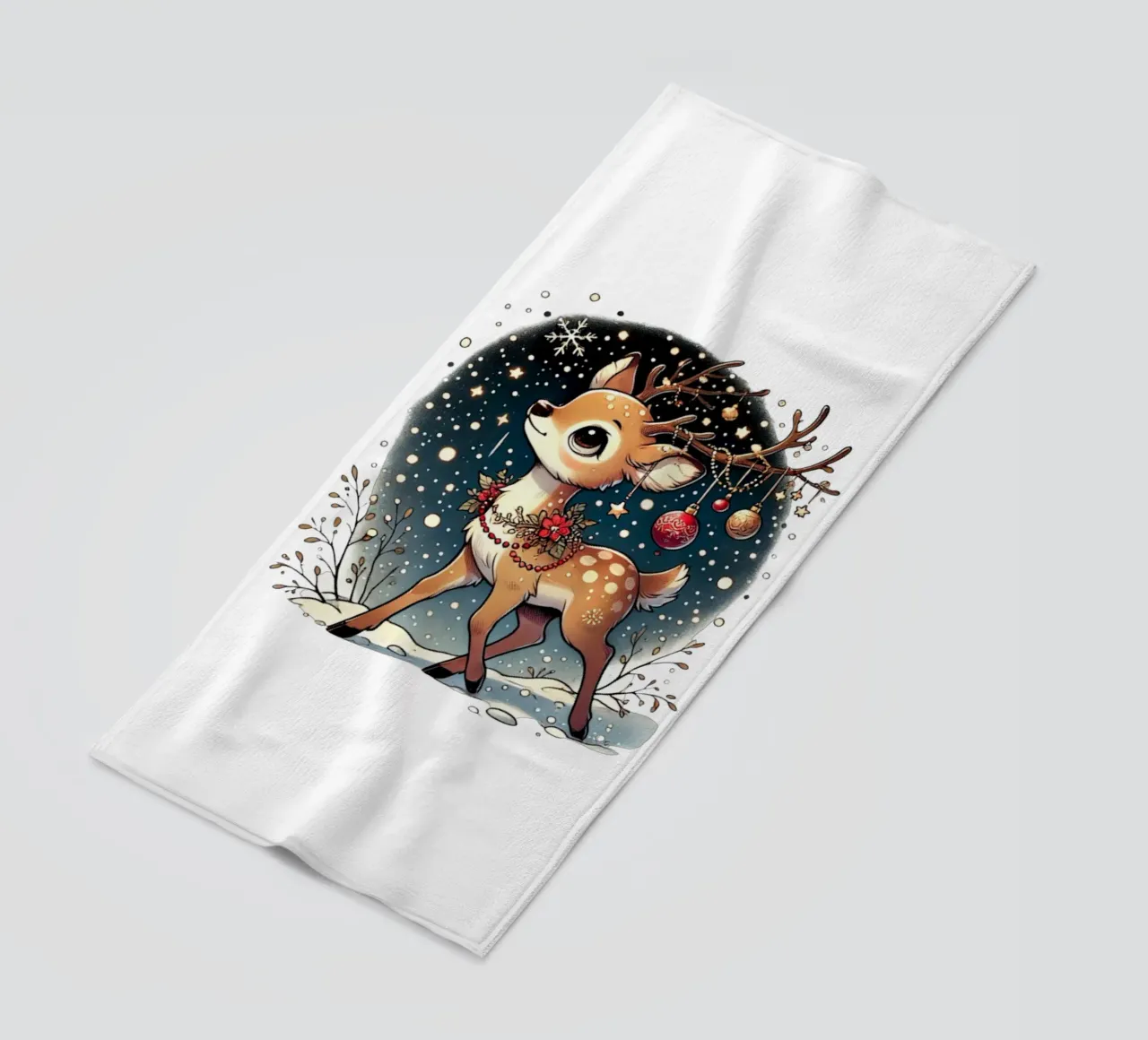 Starry Deer beach towel by FluffyToons
