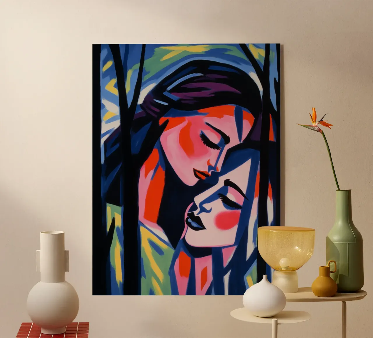 Baci e lacrime | Pittura espressionista plexiglass da Autofocus