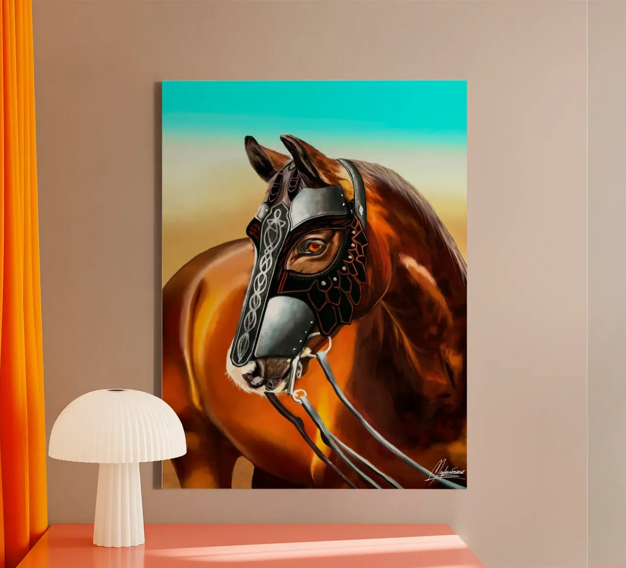 Il grande cavallo di Saladino tela con Cornice a cassetta da Mayka ienova