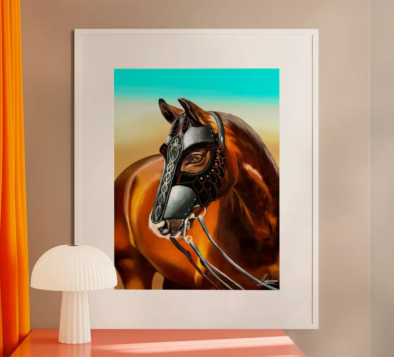 Il grande cavallo di Saladino poster con telaio in legno da Mayka ienova