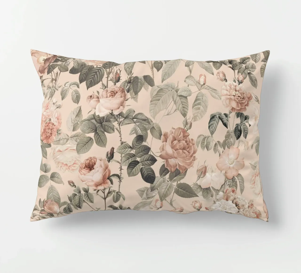 Fiori di rosa francese vintage Pierre-Joseph Redoute cuscino da Andrea Haase Floral Passion