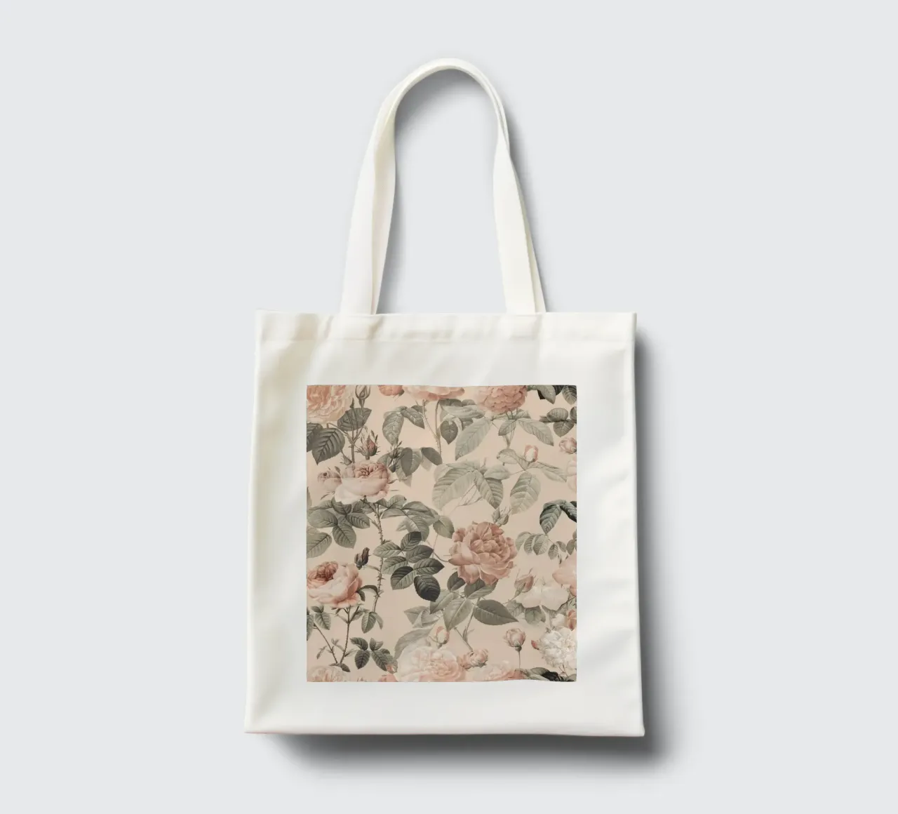 Fiori di rosa francese vintage Pierre-Joseph Redoute borsa in juta da Andrea Haase Floral Passion