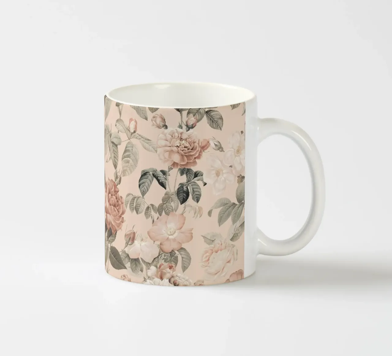 Fiori di rosa francese vintage Pierre-Joseph Redoute tazza in ceramica da Andrea Haase Floral Passion