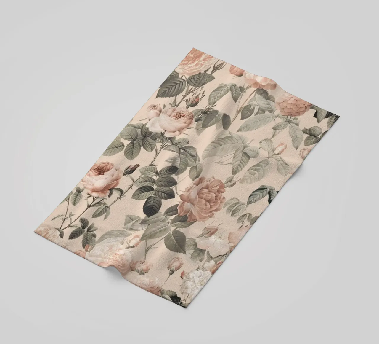 Fiori di rosa francese vintage Pierre-Joseph Redoute telo mare da Andrea Haase Floral Passion