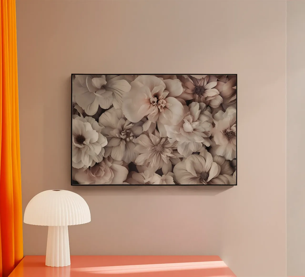 Floral Romance Vintage Nostalgia Ivory Peach acrylic glass by Andrea Haase Floral Passion
