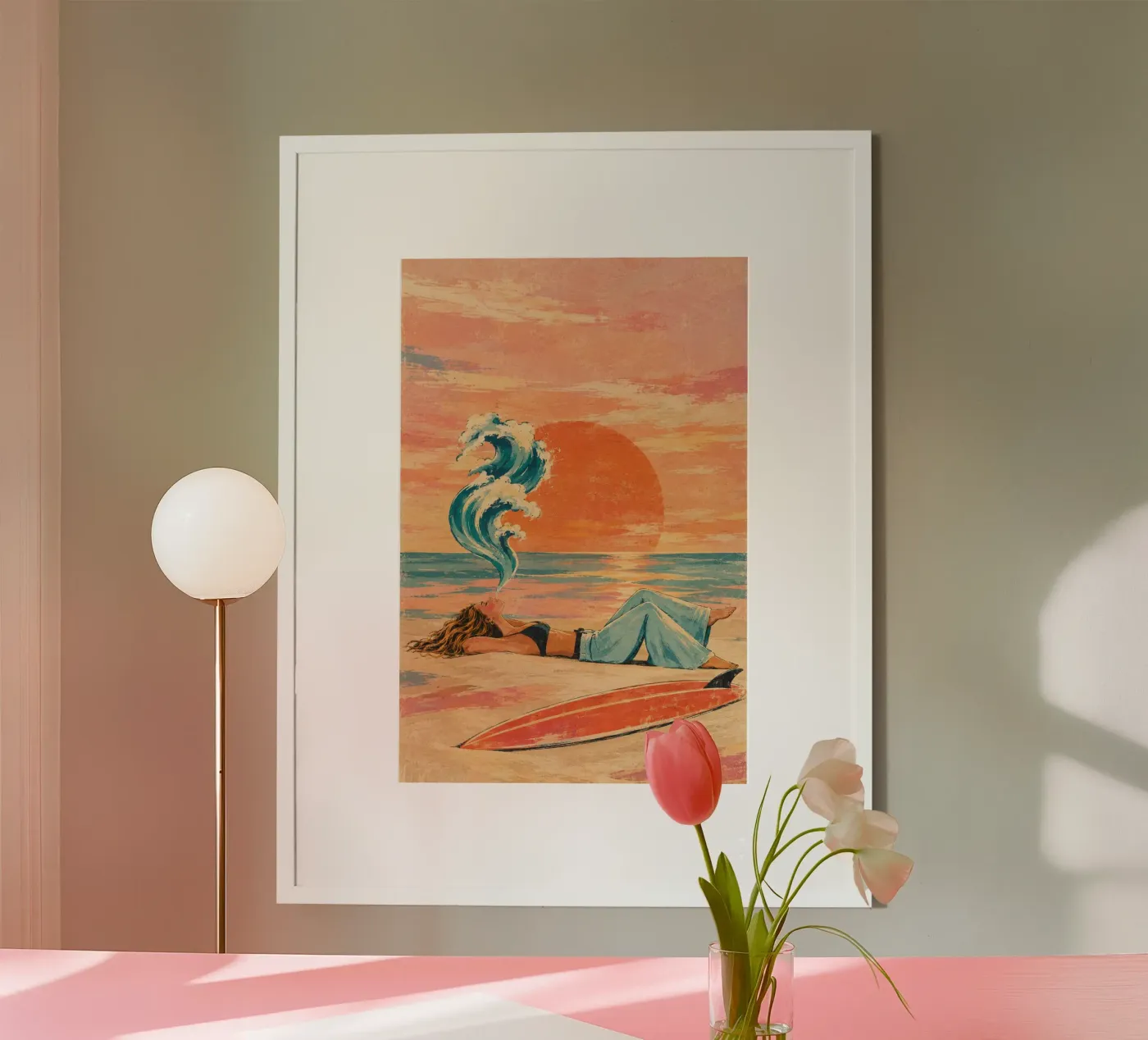 sunset waves Poster von Linsi