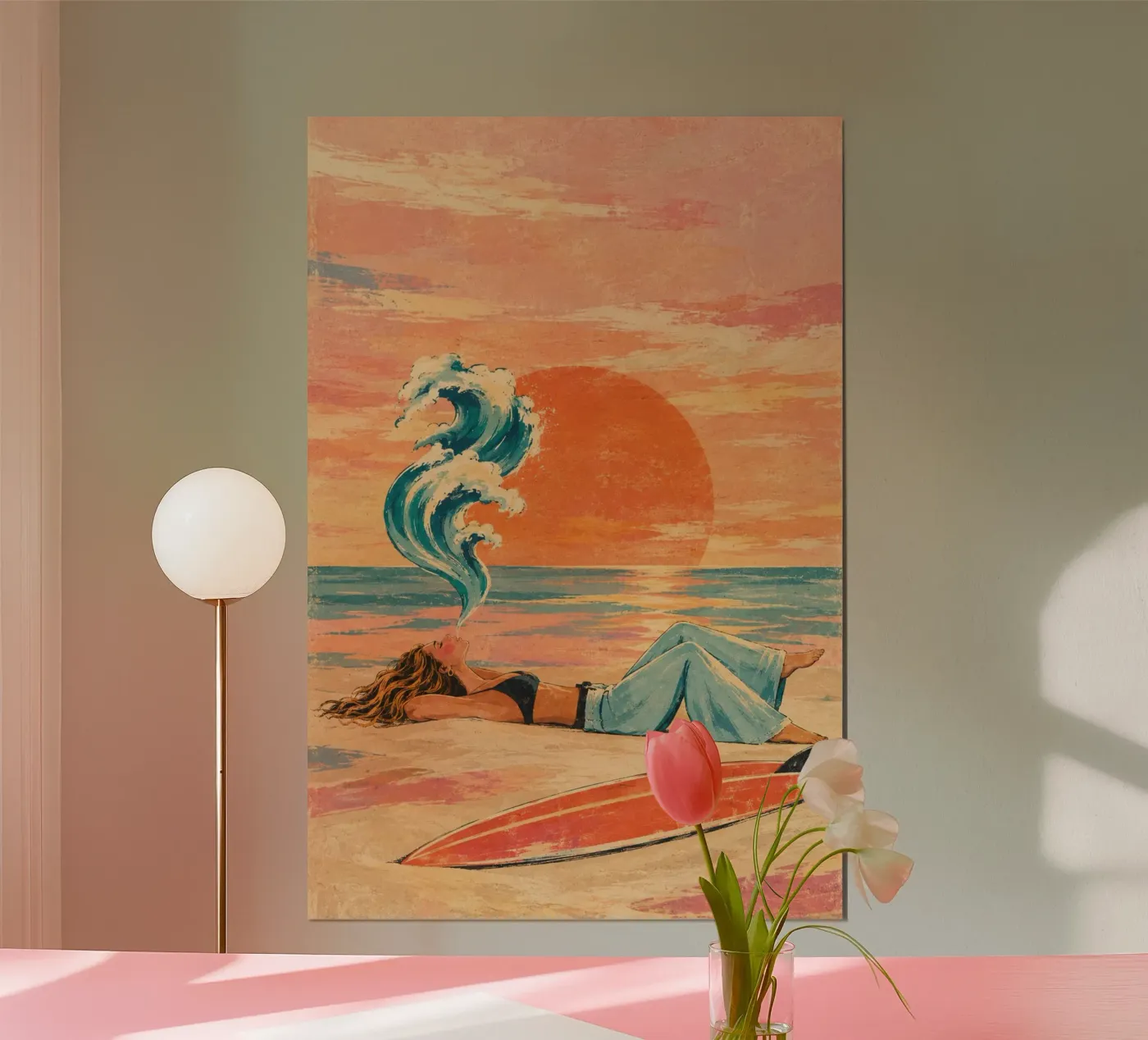 sunset waves Poster von Linsi