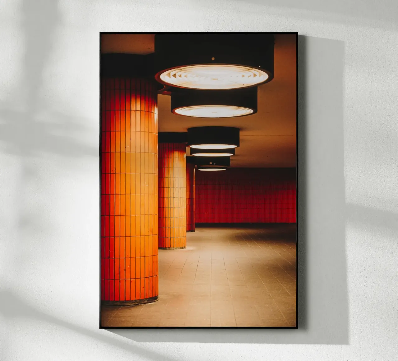 Berlin City Metro Tunnel, Industrie & Architektur Fotografie Acryl-Glas von Bold and Retro