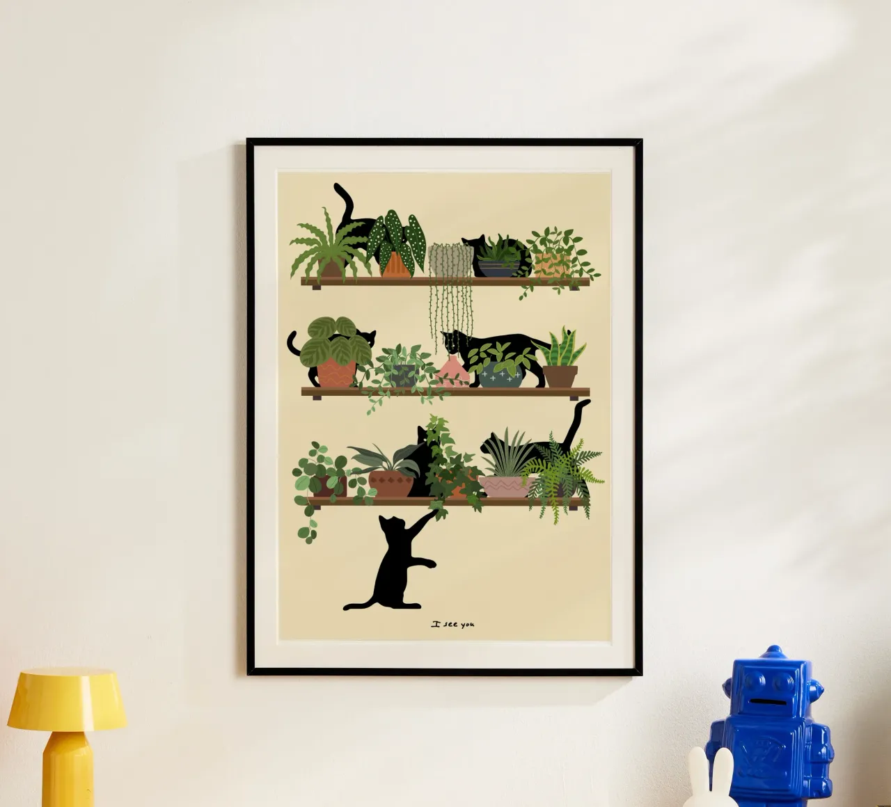 Gatti e piante - Regalo per gli amanti dei gatti poster da Mashtup