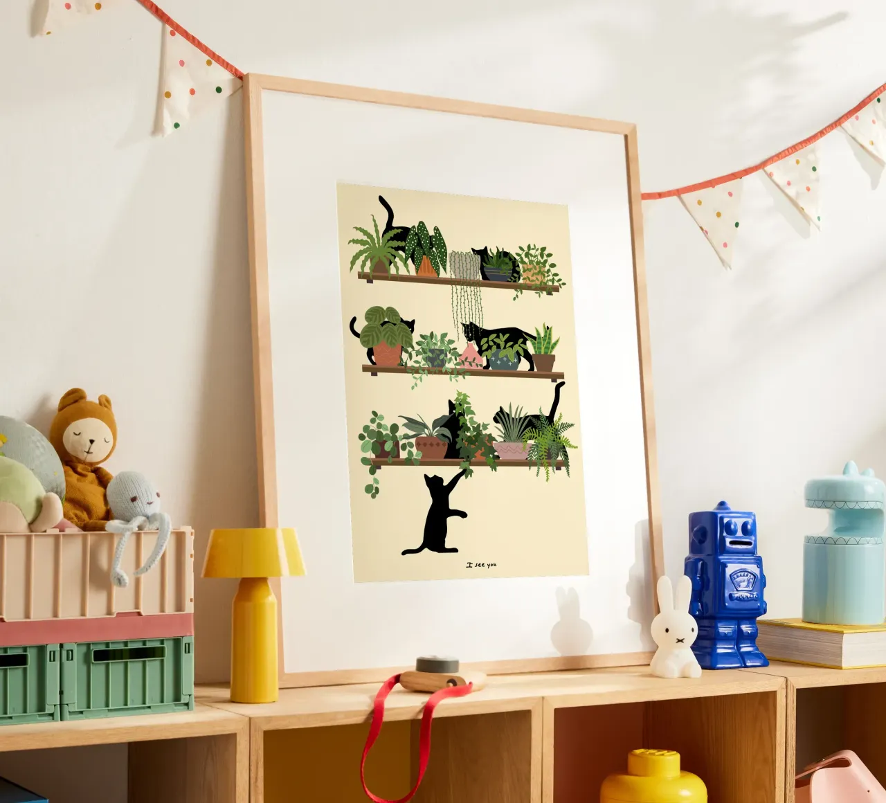 Gatti e piante - Regalo per gli amanti dei gatti poster da Mashtup