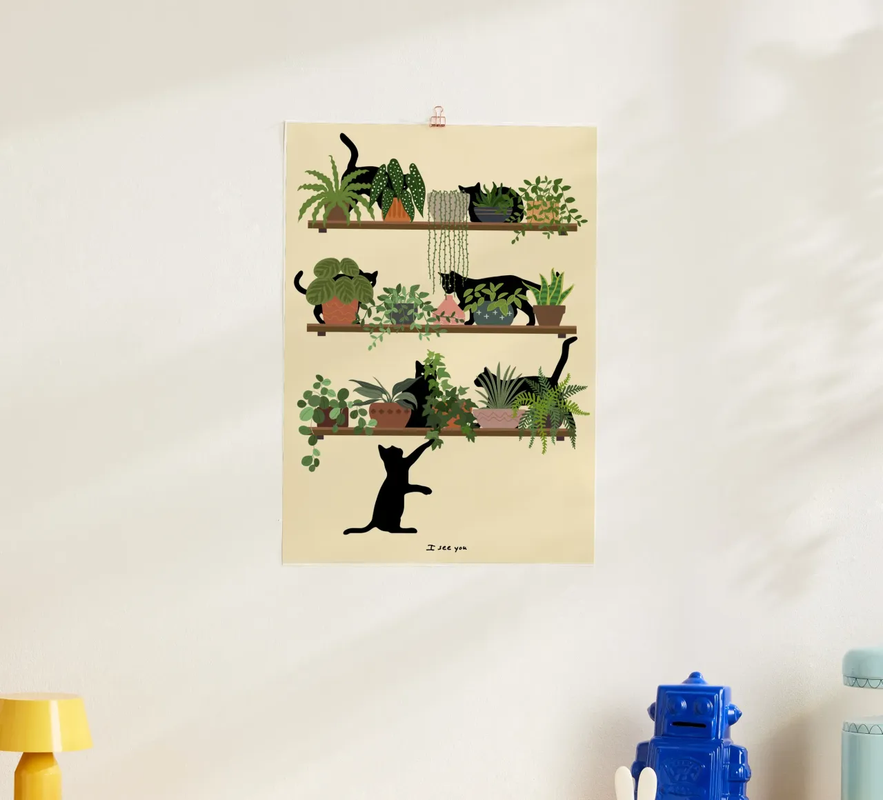 Gatti e piante - Regalo per gli amanti dei gatti poster da Mashtup