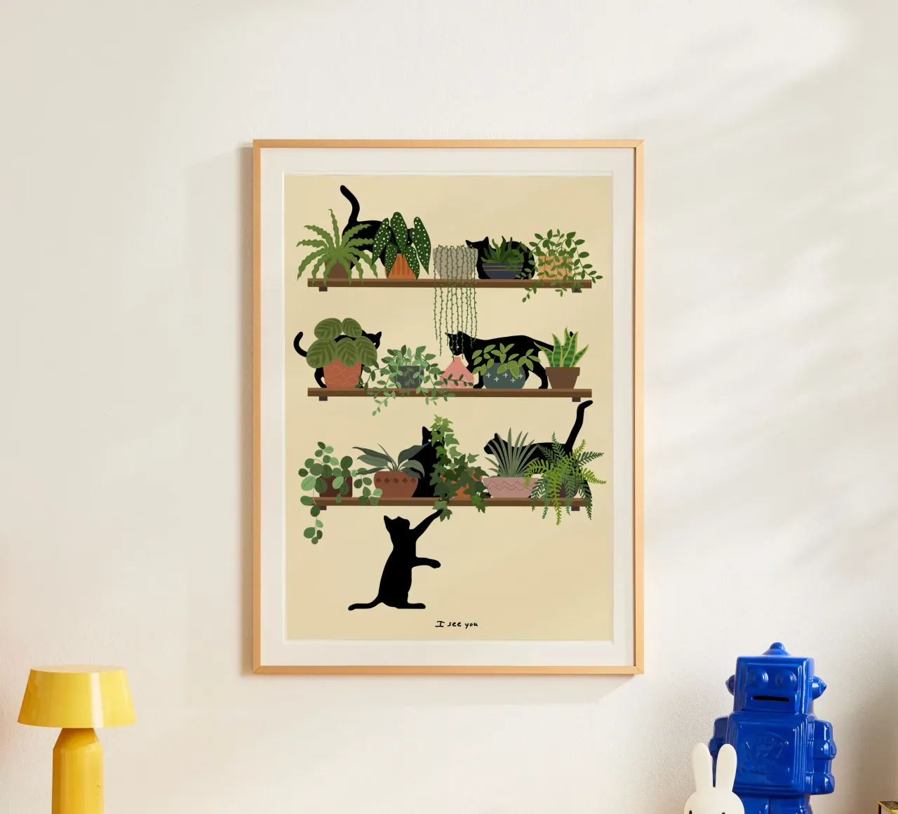 Gatti e piante - Regalo per gli amanti dei gatti poster da Mashtup