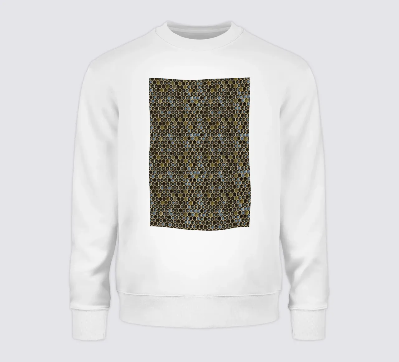 Golden Geometry: Honeycomb Pattern sweatshirt van Curious Collections by Marielle Leenders
