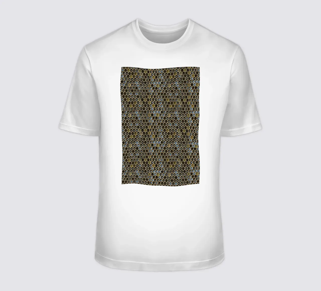 Golden Geometry: Honeycomb Pattern t-shirt da Curious Collections by Marielle Leenders
