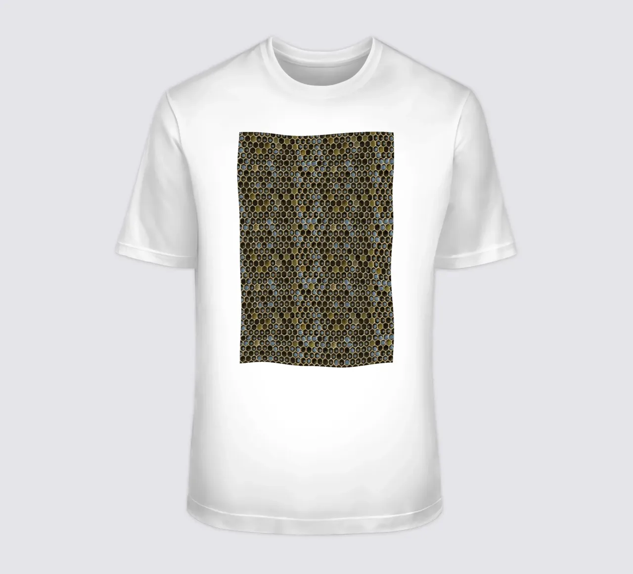 Golden Geometry: Honeycomb Pattern t-shirt da Curious Collections by Marielle Leenders