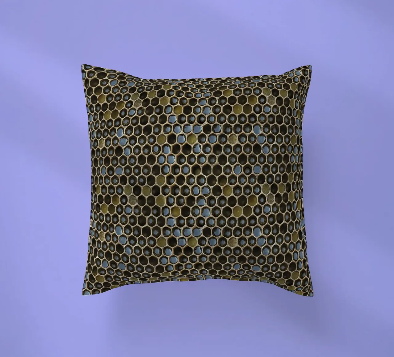 Golden Geometry: Honeycomb Pattern cuscino da Curious Collections by Marielle Leenders